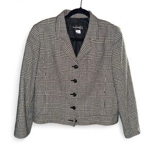 Women's Black and White Plaid Jacket